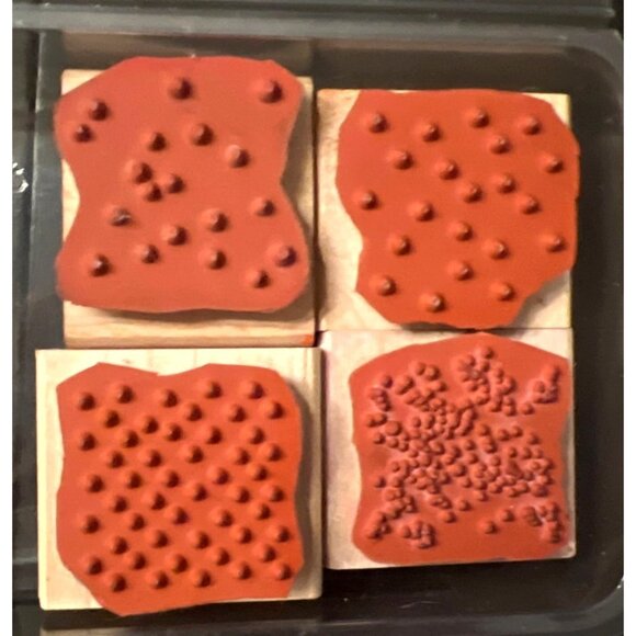 Stampin Up! 1997 Itty Bitty Backgrounds Wood Mounted Rubber Stamp Set - Picture 2 of 3